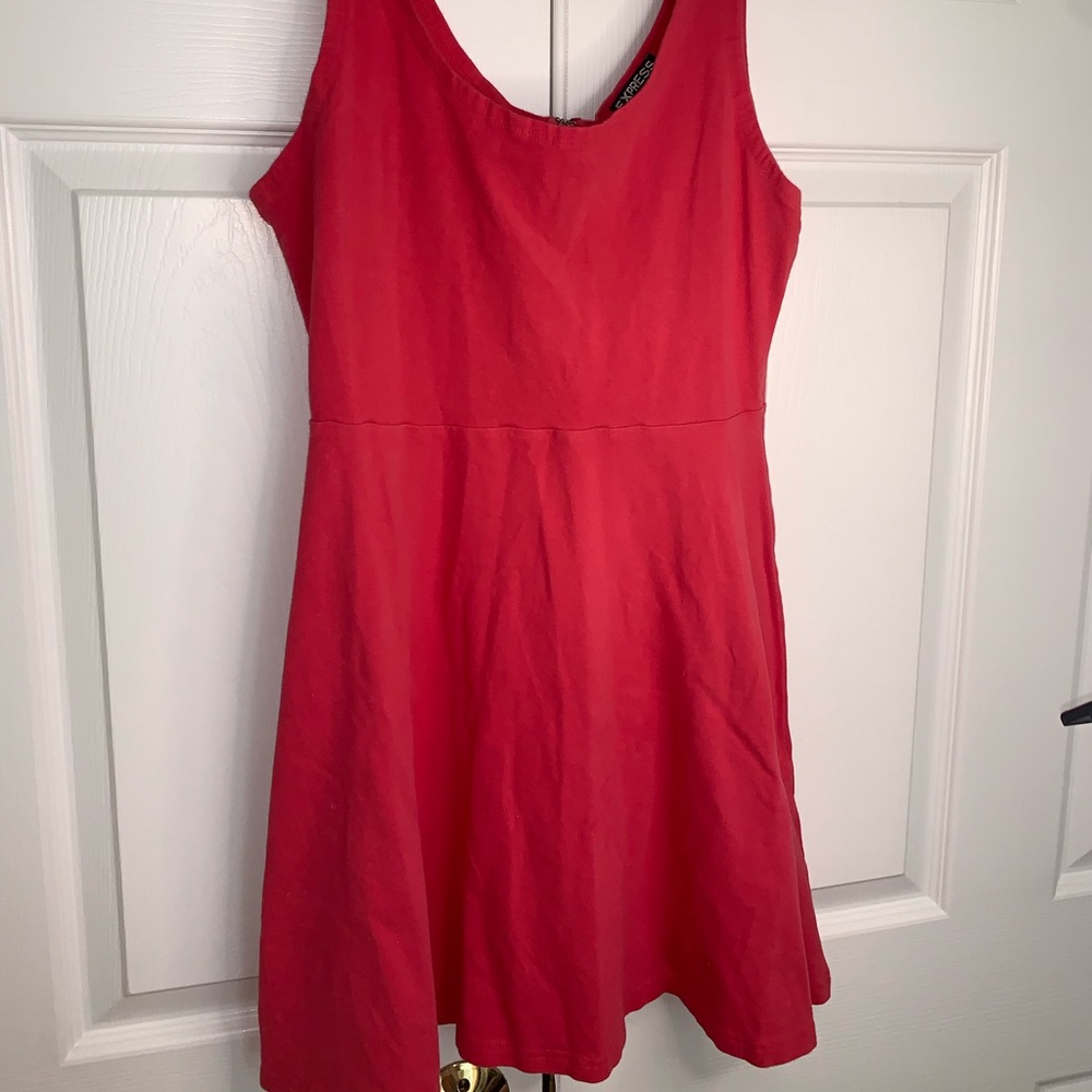 Express Scoop neck dark pink skater dress